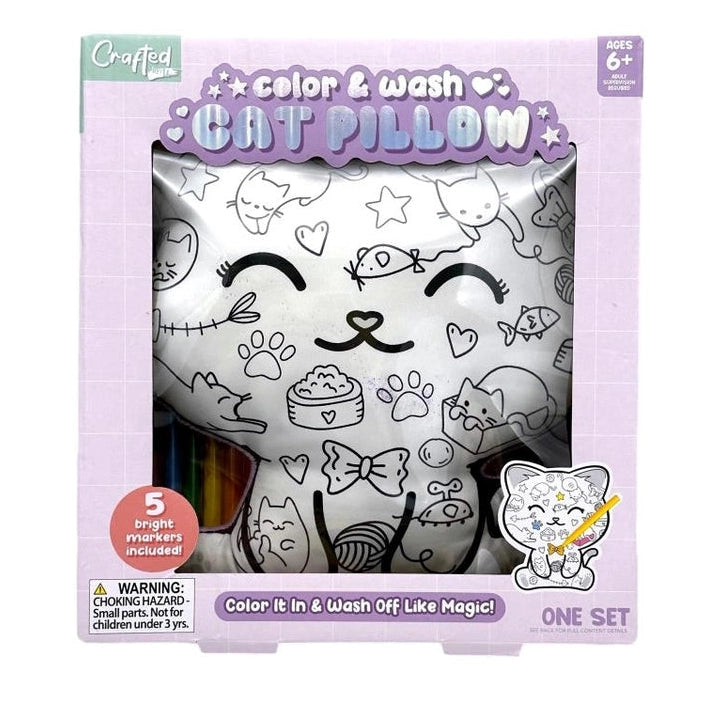 COLOR AND WASH CAT PILLOW